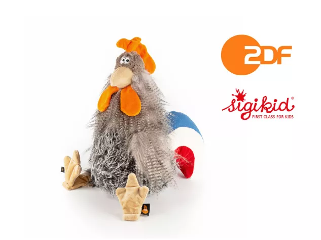 Bild: Ein kuscheliger Hahn im ZDF-Olympiastudio