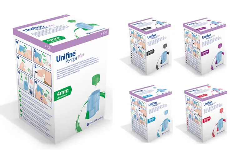 Bild: Neues Verpackungsdesign für die Pennadeln Unifine® Pentips® und Unifine® Pentips® Plus