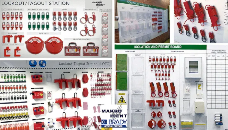 Bild: Individuelle Shadowboards mit Brady LOTO-Ausrüstung von MAKRO IDENT 
