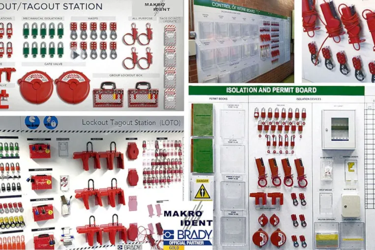Bild: Individuelle Shadowboards mit Brady LOTO-Ausrüstung von MAKRO IDENT 