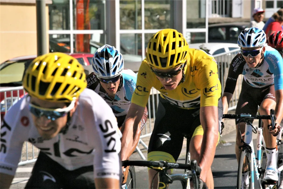 Chris Froome und sein Team bei der Tour de France