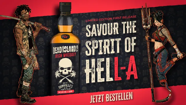 Dunville's Irish Whiskey und globaler Spieleentwickler präsentieren gemeinsam Dead Island 2 Whiskey Bild: Dunville's Irish Whiskey und globaler Spieleentwickler präsentieren gemeinsam Dead Island 2 Whiskey