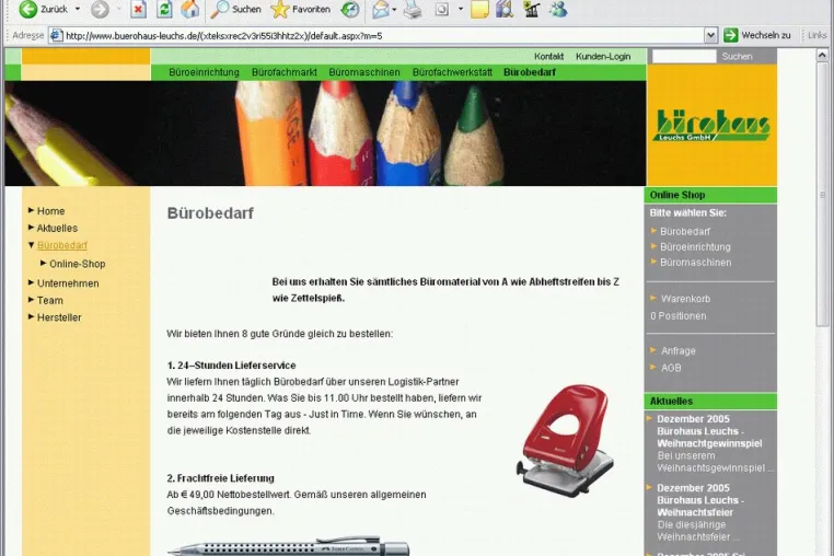 Bild: Relaunch der Informationsplattform buerohaus-leuchs.de mit Online-Shop