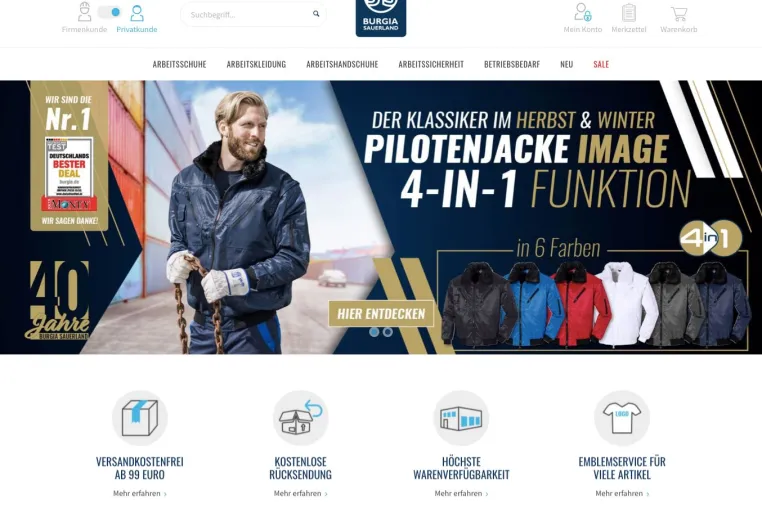 Burgia Sauerland feiert 40-jähriges Firmenjubiläum – Der Experte für Arbeitskleidung & Arbeitsschutz Bild: Burgia Sauerland feiert 40-jähriges Firmenjubiläum – Der Experte für Arbeitskleidung & Arbeitsschutz