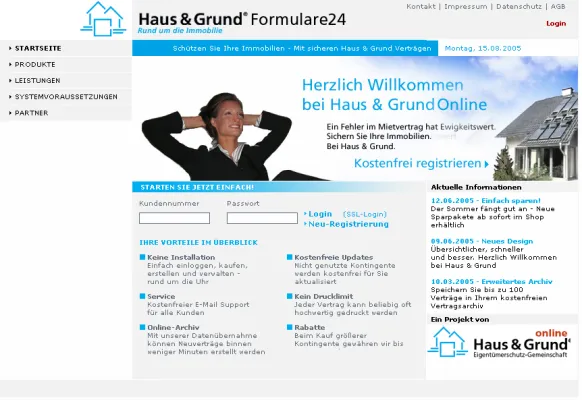 Bild: Haus & Grund Formulare 24 - Online Mietverträge erstellen und verwalten - bundesweit