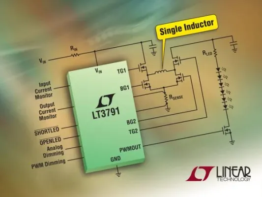Bild: Linear Technology | LT3791: 60V-Synchron-Abwärts/Aufwärts-LED-Treiber liefert über 100W Ausgangsleistung