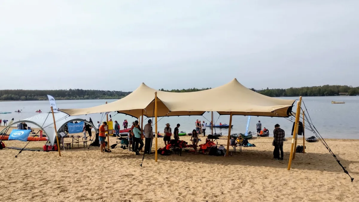 Das WorkshopZelt beim Globetrotter Freiluft Testival (© myBusinessCamp - Workshops. Anders.)