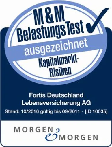 Morgen & Morgen vergibt Höchstnote an die Fortis Deutschland Lebensversicherung Bild: Morgen & Morgen vergibt Höchstnote an die Fortis Deutschland Lebensversicherung
