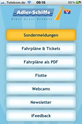 Bild: Mobile Seite von Adler-Schiffe geht ans Netz