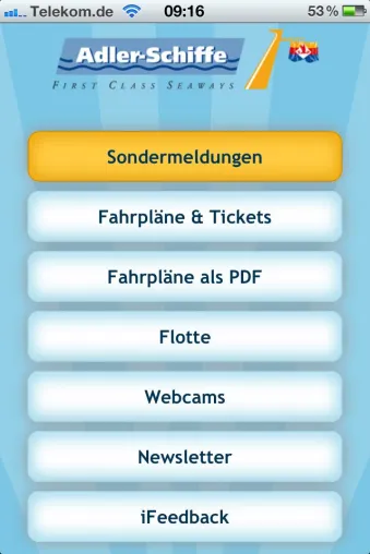 Bild: Mobile Seite von Adler-Schiffe geht ans Netz