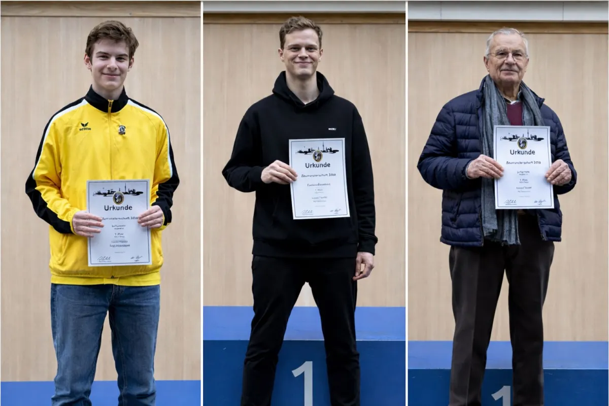 Lukas Tandel (Jugend), Maximilian Zoller (Herren I) und Paul Flach (Senioren) (© ASG Feldkirchen)