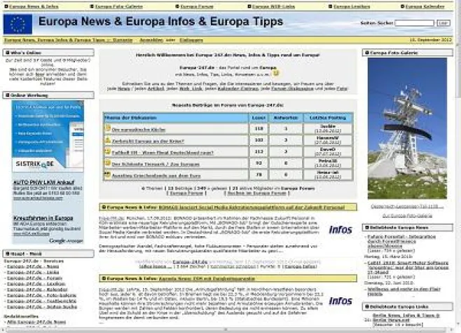 Bild: EuropaPortal Europa-247.de mit neuen Features online