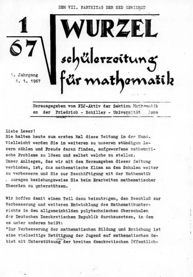 Cover der ersten Ausgabe der „Wurzel“. ((© Wurzel e. V.))