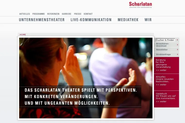 Scharlatan theater mit neuem Internet-Auftritt Bild: Scharlatan theater mit neuem Internet-Auftritt