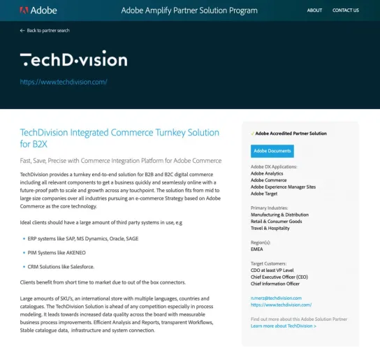 TechDivision veröffentlicht Adobe akkreditierte Commerce Integration Platform Bild: TechDivision veröffentlicht Adobe akkreditierte Commerce Integration Platform