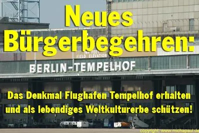 Bild: Neues Bürgerbegehren zur Rettung des Berliner Flughafens Tempelhof gestartet