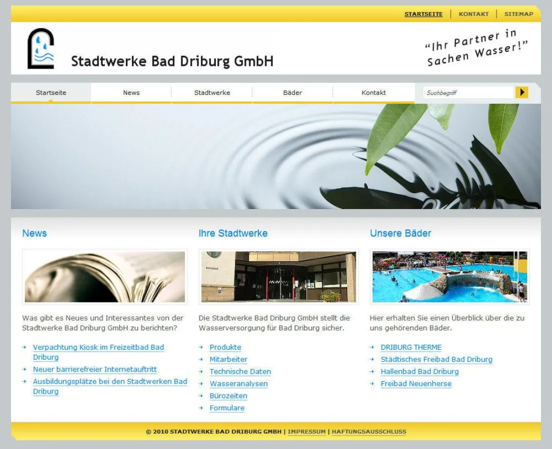 Relaunch www.stadtwerke-baddriburg.de