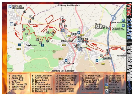 Bild: Und wieder durch die Hölle: Die finale Strecke des BraveheartBattle 2014 steht