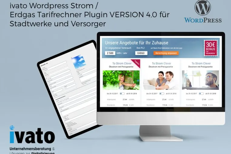 Bild: TARIFRECHNER 4.0 - Strom- & Erdgasprodukte mit Wordpress online konfigurieren und bestellbar machen.