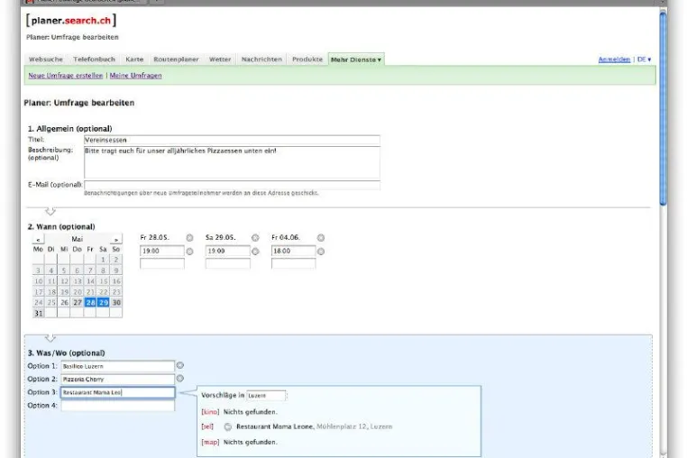 Bild: Termin planen leicht gemacht dank search.ch