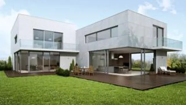 Bild: Schiebetüren aus Aluminium mit Panoramaverglasung