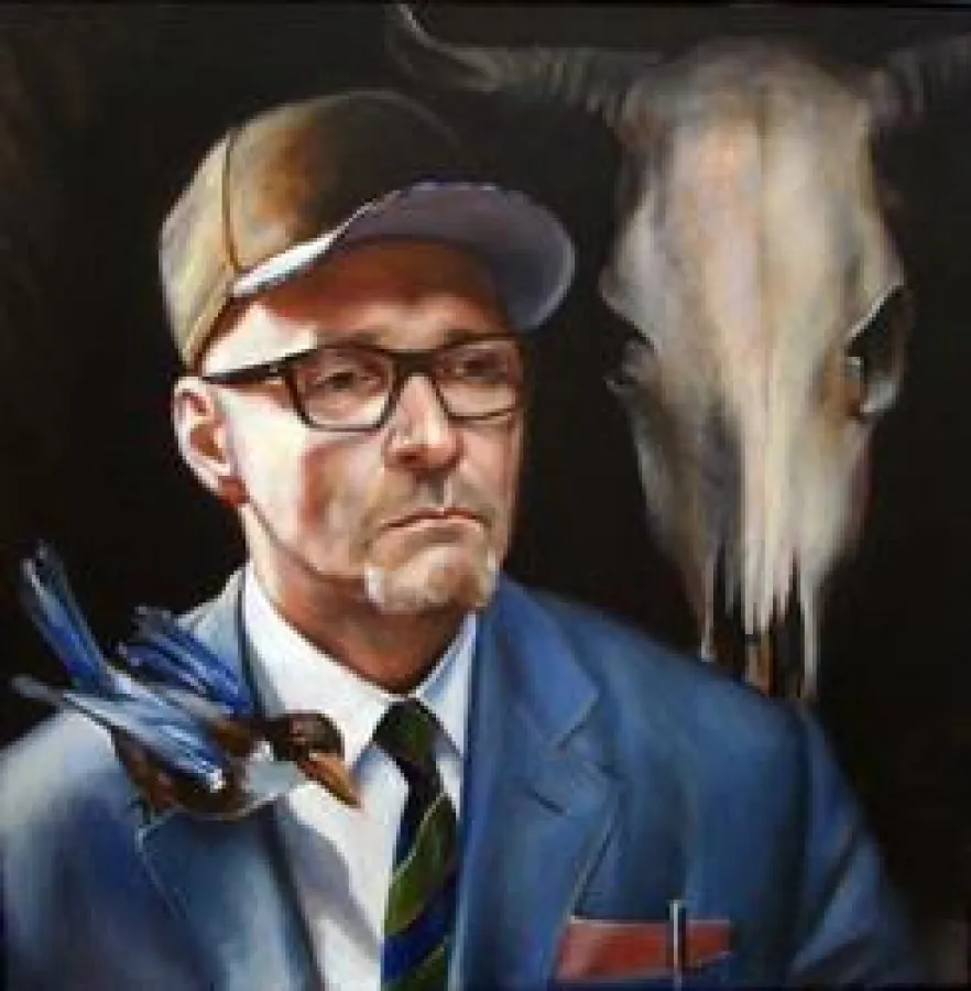 Claudia Hauptmann: André Schlaubke, 2012, Öl auf Leinwand, 60 x 60 cm