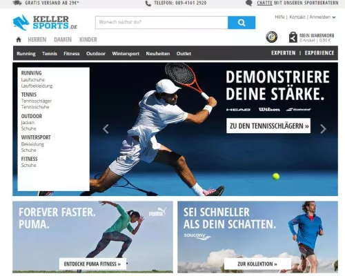 Bild: Keller Sports Onlineshop - jetzt in Full Responsive