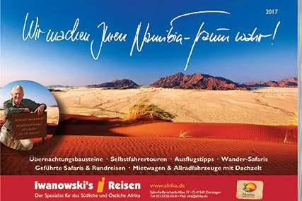 Bild: Neuer Namibia-Katalog 2017 bei Iwanowski's Reisen erschienen