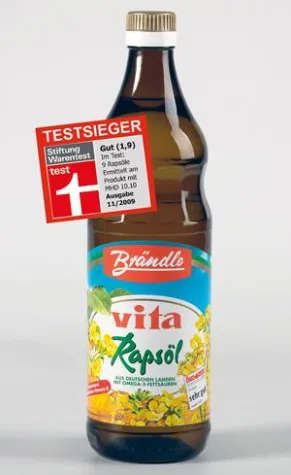 Bild: Stiftung Warentest: Brändle vita-Rapsöl hat beste Qualität.