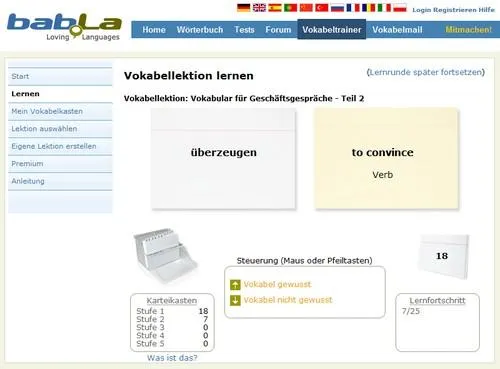 Bild: Vokabellernen leicht gemacht - Sprachportal bab.la startet kostenlosen Vokabeltrainer