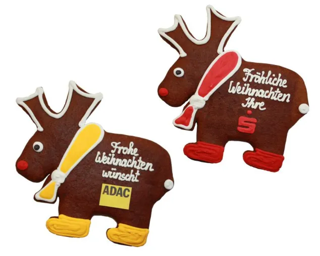 Bild: Ein Elch zum Anbeißen – Lebkuchen mit Firmenlogo als originelles Give-Away zu Weihnachten