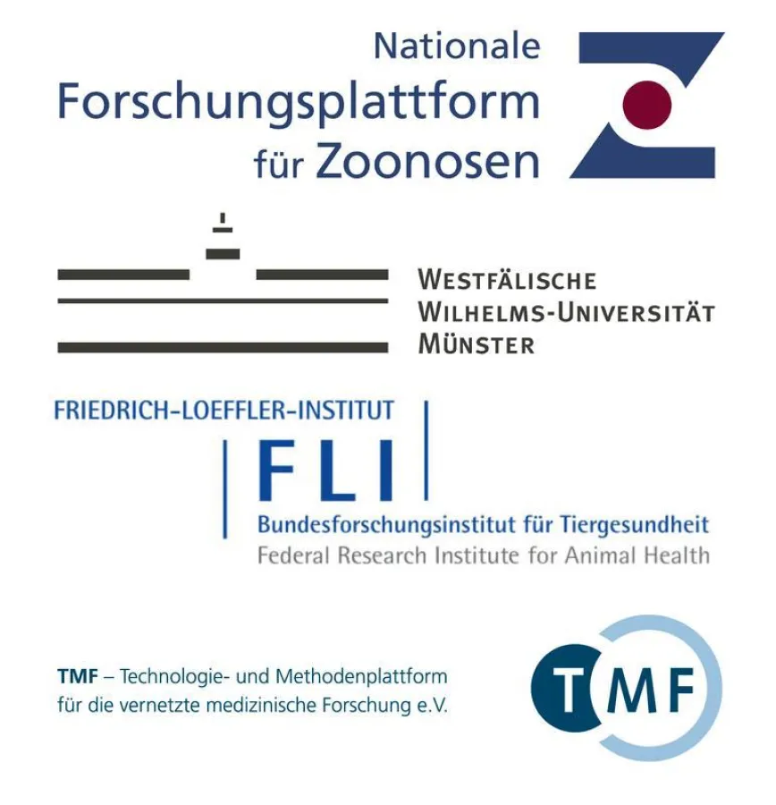 Die Nationale Forschungsplattform für Zoonosen wird gemeinsam von der Universität Münster, dem Friedrich-Loeffler-Institut und der TMF getragen. ()