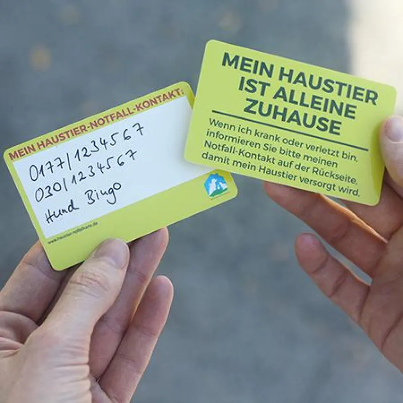 Die Haustier Notfallkarte im Scheckkarten-Format