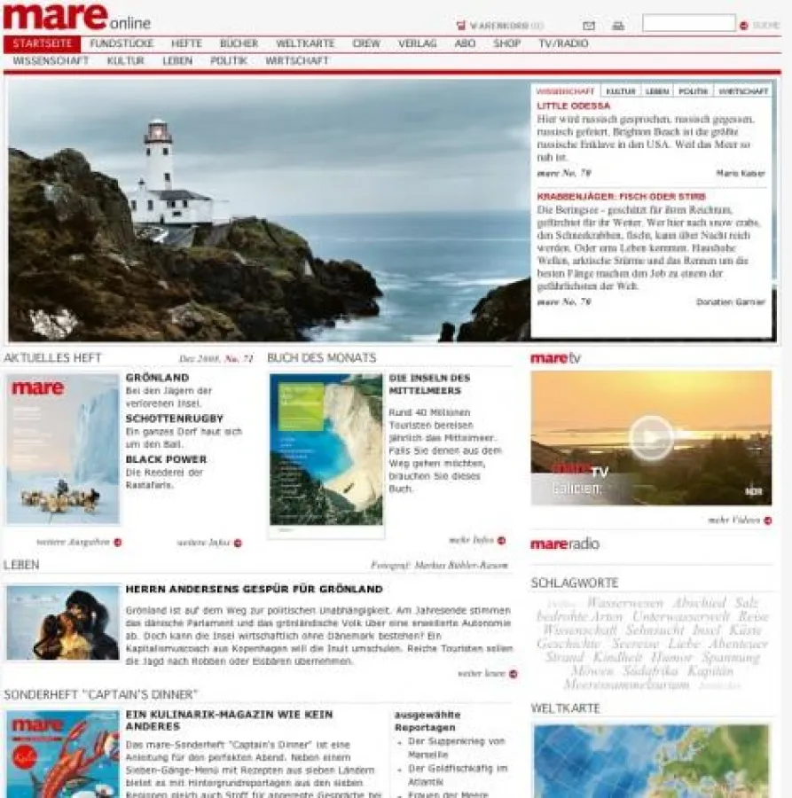 mare.de Homepage