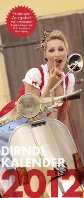 Bild: Kult-Kommissar Miro Nemec und Moderatorin Natalie Langer veredeln Dirndlkalender 2012