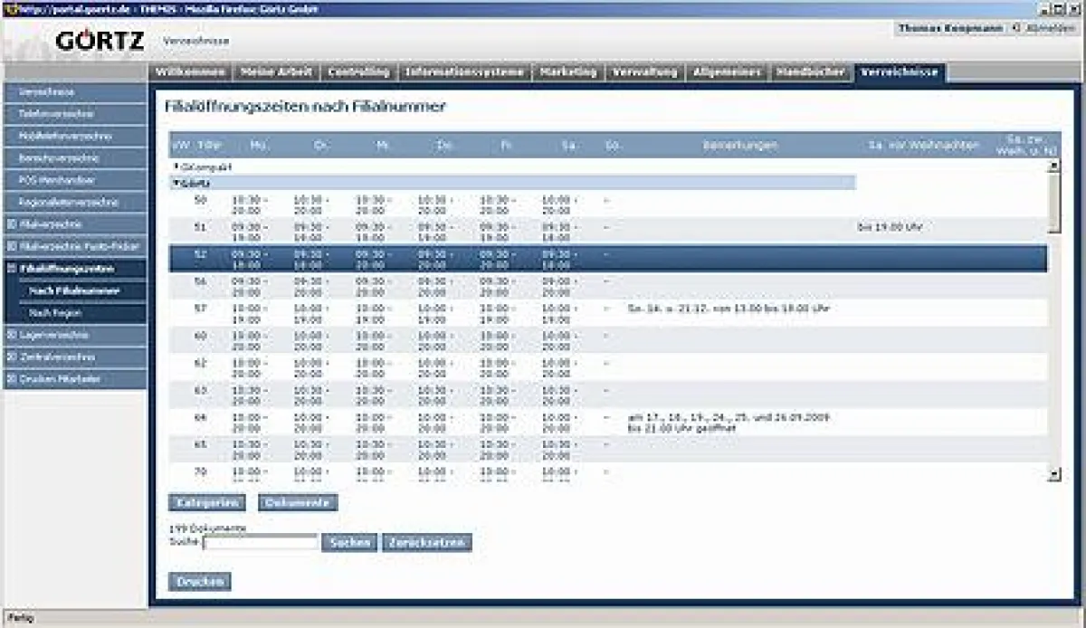 Screenshot: Das Görtz-Portal