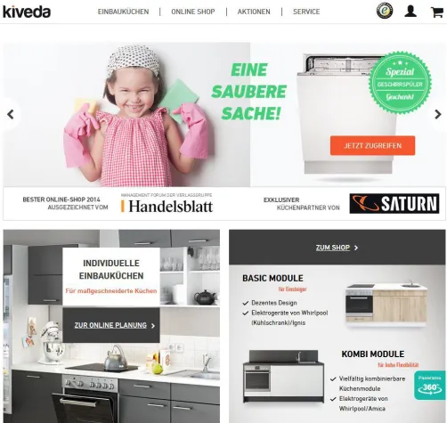 Bild: Exelution vermarktet den Online-Küchenhändler Kiveda.de