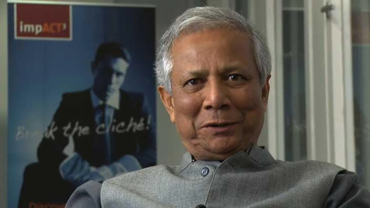 Friedensnobelpreisträger Prof. Mohammad Yunus, Gründer der Grameen Bank, die Mikrokredite an arme Bauernfamilien vergibt