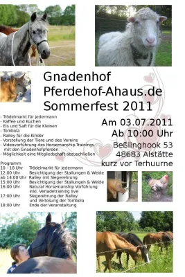 Bild: Großes Sommerfest auf dem Gnadenhof in Ahaus-Alstätte 03.07.2011 ab 10 Uhr