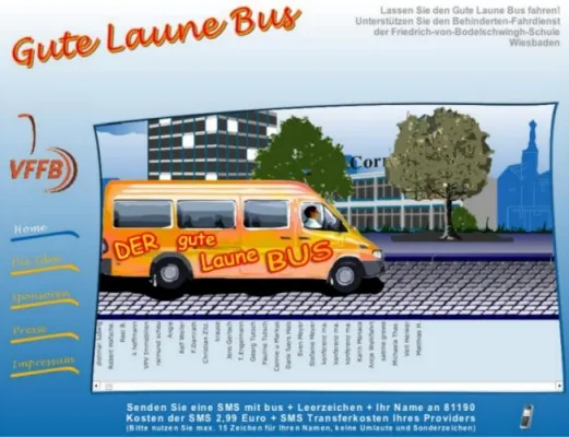 Bild: Dieser Bus bringt gute Laune - Handy-SMS sinnvoll genutzt