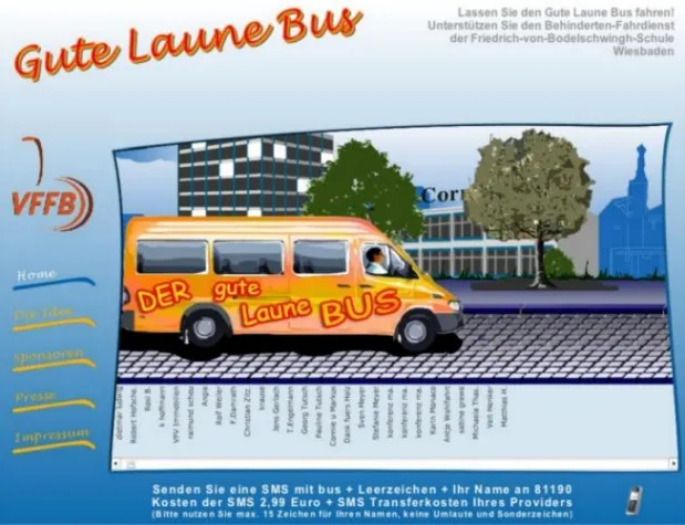 Bild: Dieser Bus bringt gute Laune - Handy-SMS sinnvoll genutzt