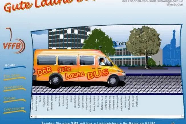 Bild: Dieser Bus bringt gute Laune - Handy-SMS sinnvoll genutzt