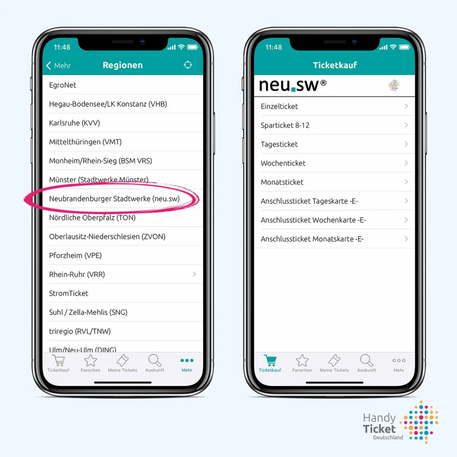Neubrandenburger Verkehrsbetriebe setzen auf HandyTicket Deutschland von HanseCom. (Quelle HanseCom)