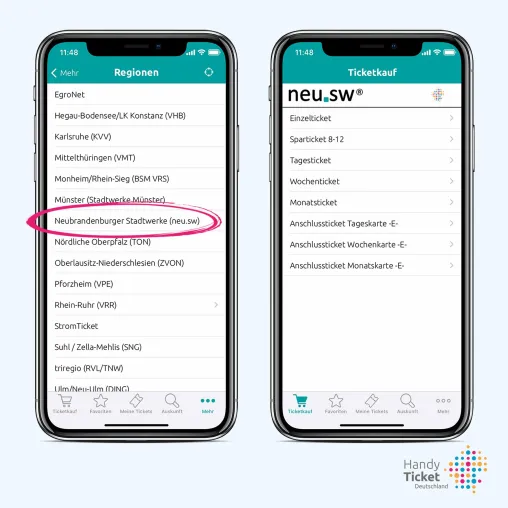 Neubrandenburger Verkehrsbetriebe sind neuer Partner von HandyTicket Deutschland Bild: Neubrandenburger Verkehrsbetriebe sind neuer Partner von HandyTicket Deutschland