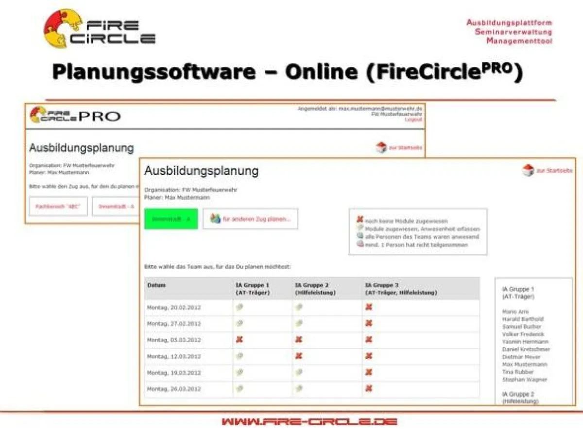 Planungssoftware Ausbildungs- und Übungsdienstgestaltung
