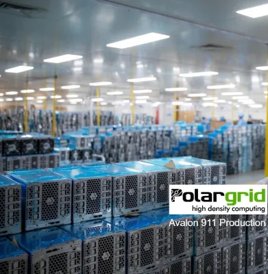 Polargrid bietet neuen Canaan Avalon 911 19.5TH Bitcoin Miner an Bild: Polargrid bietet neuen Canaan Avalon 911 19.5TH Bitcoin Miner an