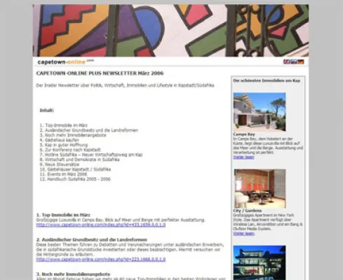 Bild: CAPETOWN-ONLINE PLUS NEWSLETTER, Ausgabe März 2006