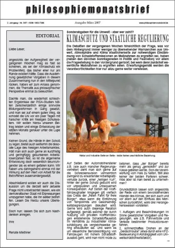 Bild: Klimaschutz, Schulreformen, Arbeitsmarkt - Philosophisches E-Journal will zum Denken anregen