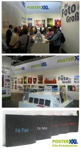 Bild: photokina 2010: posterXXL zeigt exklusiv neue Filz-Fotobücher und beeindruckende Schattenfugenrahmen aus Holz