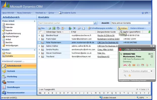 Bild: Telefonielösung für Microsoft Dynamics CRM und NAV - Integrierte CTI Lösung von C4B